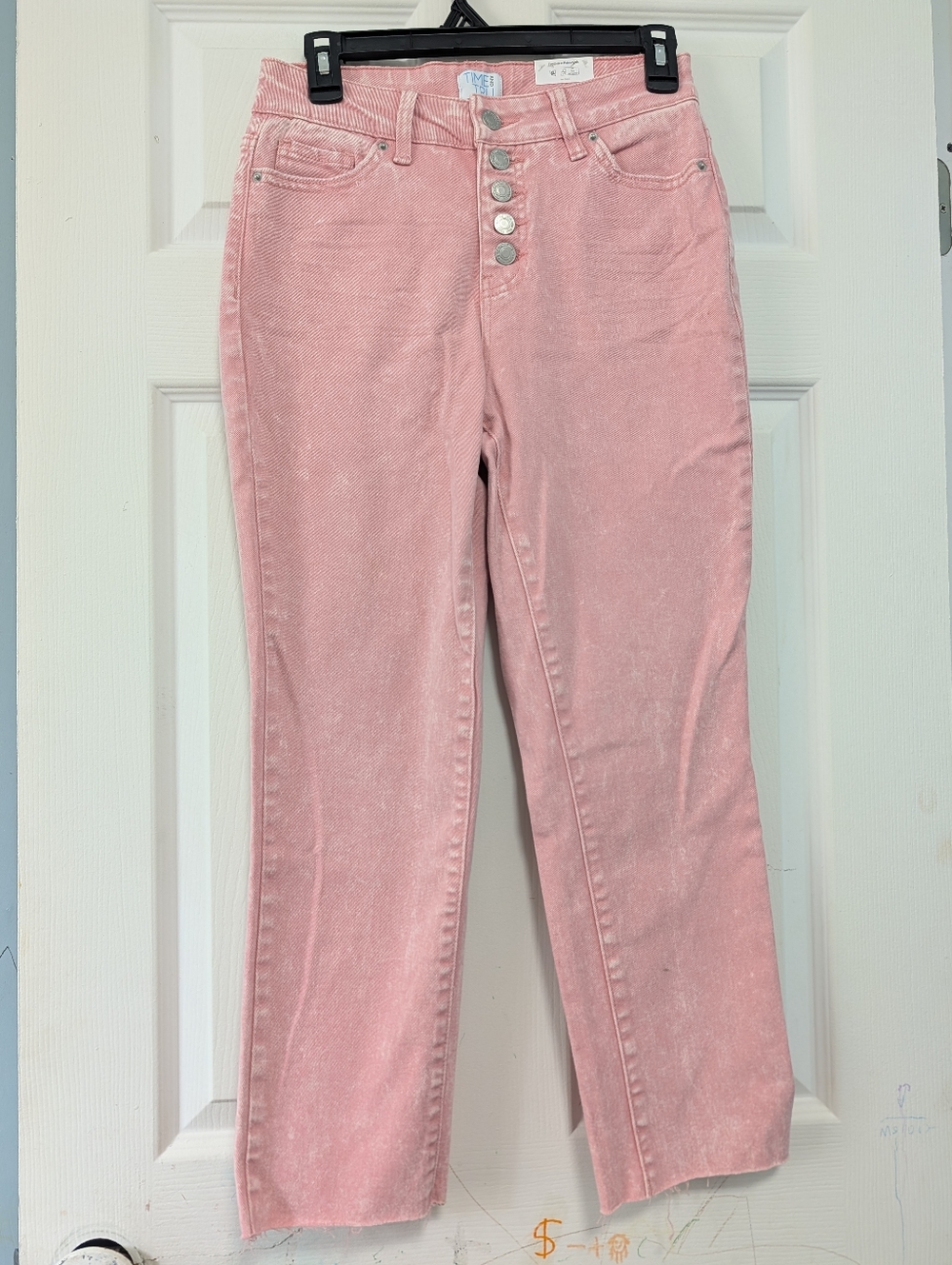 Time and Tru Pink Corduroy Button-Fly Jeans Womens Size 2